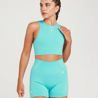 Classic Seamless Crop Top | Lagoon Marl