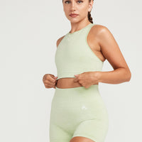 Classic Seamless Crop Top | Pistacchio Marl