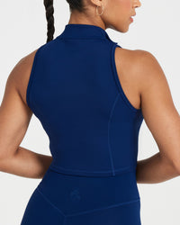 Timeless Half Zip Crop Tank | Midnight