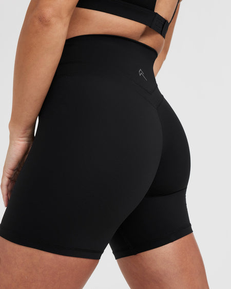 High waisted black spandex cheap shorts