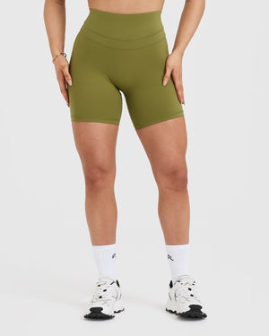 High waisted olive shorts online