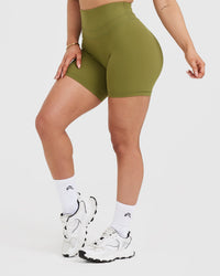 Unified High Waisted Shorts | Olive Green