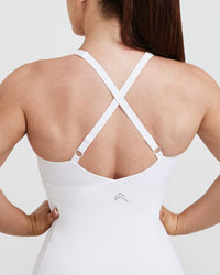 Unified V-Neck Cross Back Vest | White