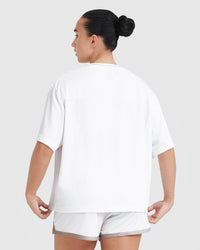 Varsity V-Neck Short Sleeve T-Shirt | White